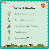 100% Natural Desi Cow Bilona Ghee By Gauneeti | Good Source Of Protein Fiber Healthy Desi Ghee For Moisturizing & Nourishing | (500ml) 16.9 Ounce | Jar Pack